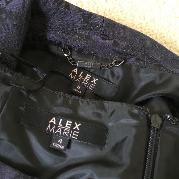 2pc Womens Suit ALEX MARIE professional skirt jacket Set 4, 8 NEW - Picture 6 of 7